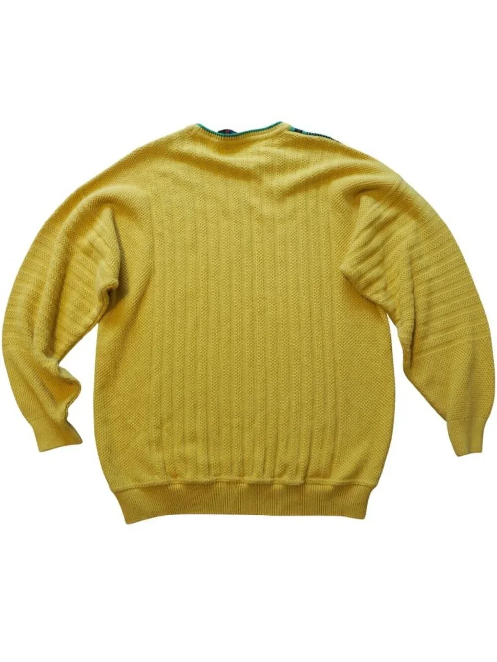 Vintage 90s BAFFO Italy Knit Sweater Men's Large Coogi Style Abstract Textured